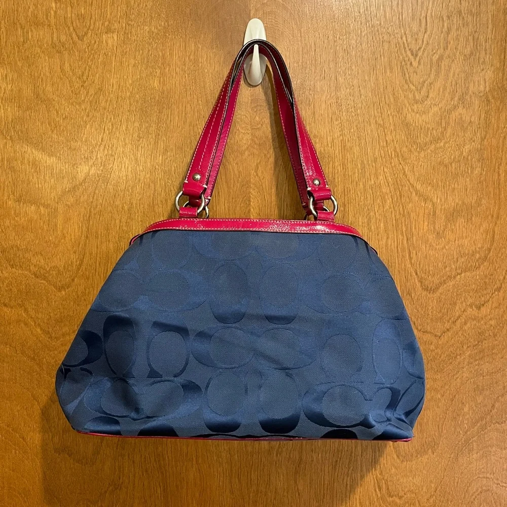 COACH Navy and Pink Purse with Charms - Picture 9 of 9